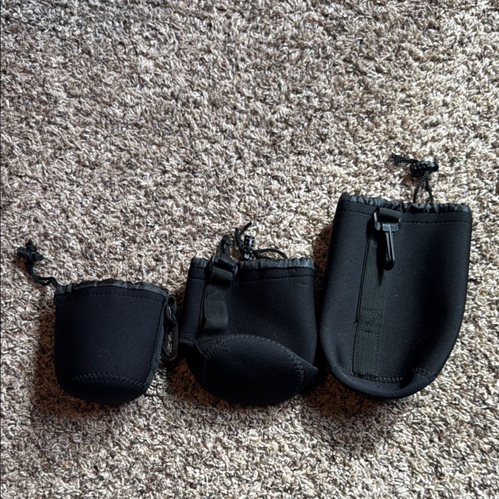 Black Neoprene Lens Pouches Set